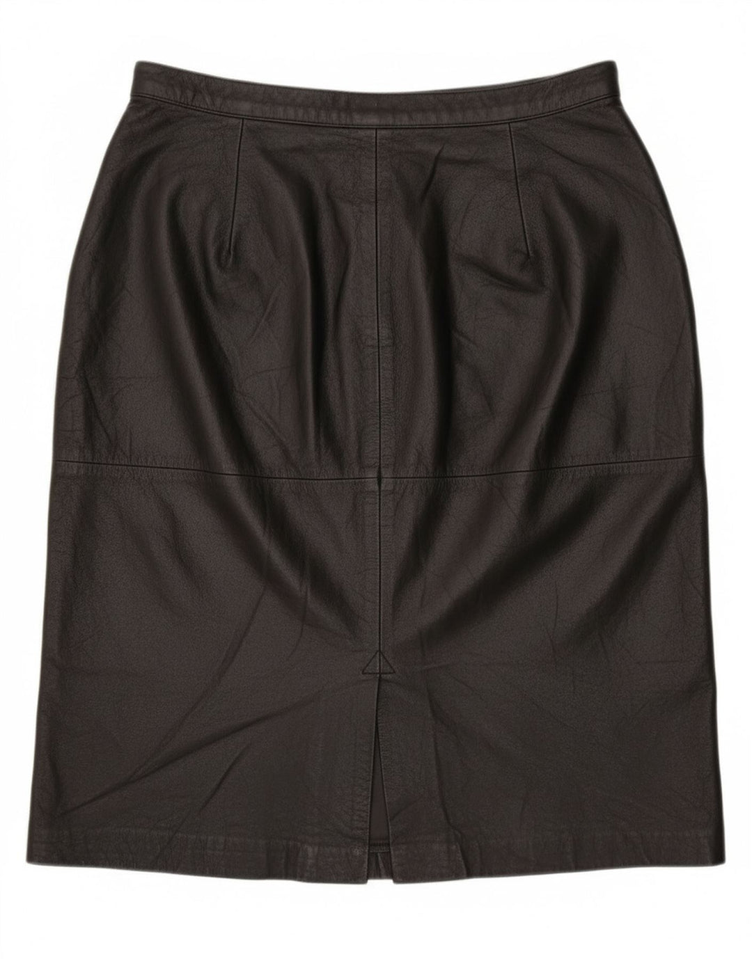 Vintage Womens Leather Skirt UK 16 Large W30  Black Leather