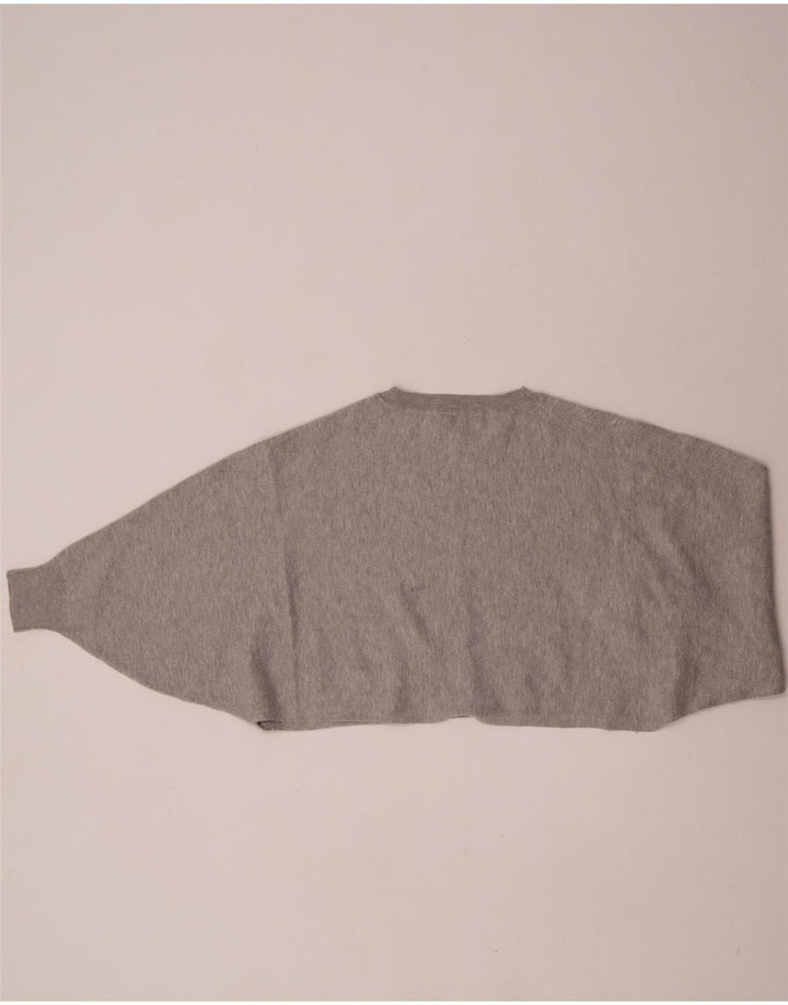 Massimo Dutti Womens Crop Sweatshirt Jumper UK 14 Medium Grey Flecked