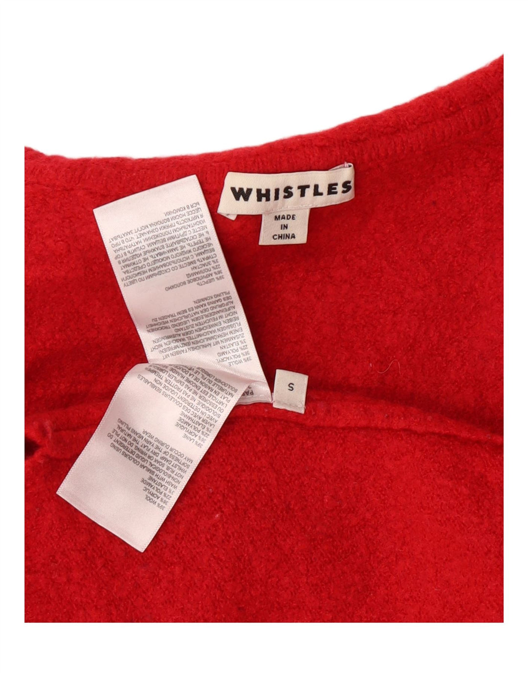WHISTLES Womens Oversized Roll Neck Jumper Sweater UK 10 Small Red Wool