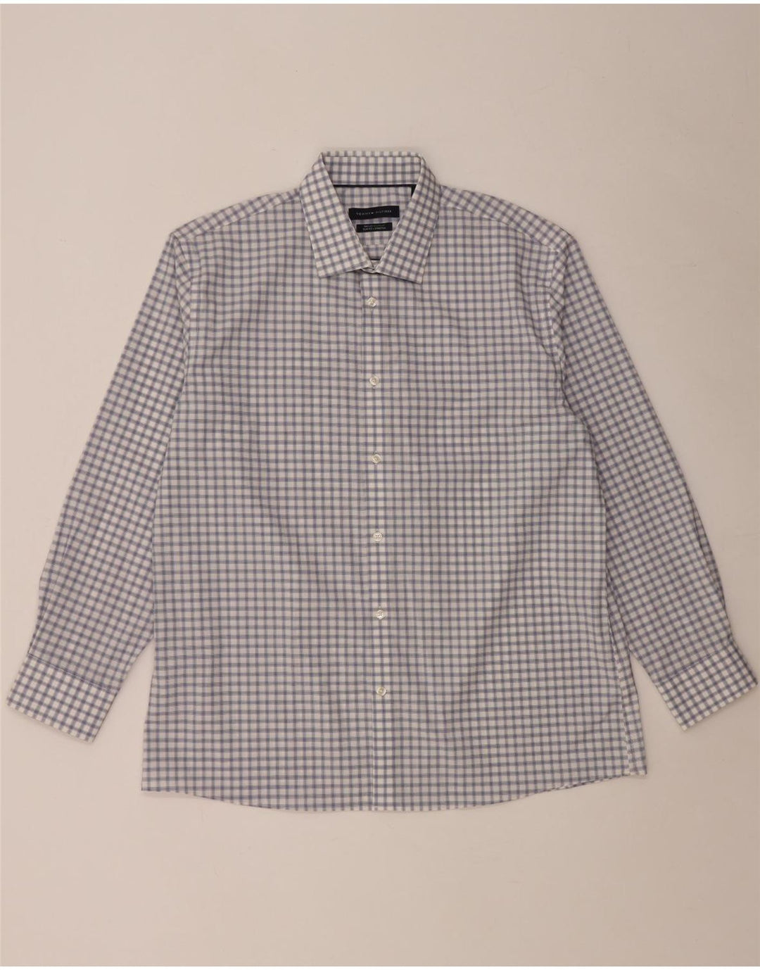 Tommy Hilfiger Womens Slim Fit Shirt XL Blue Gingham Cotton
