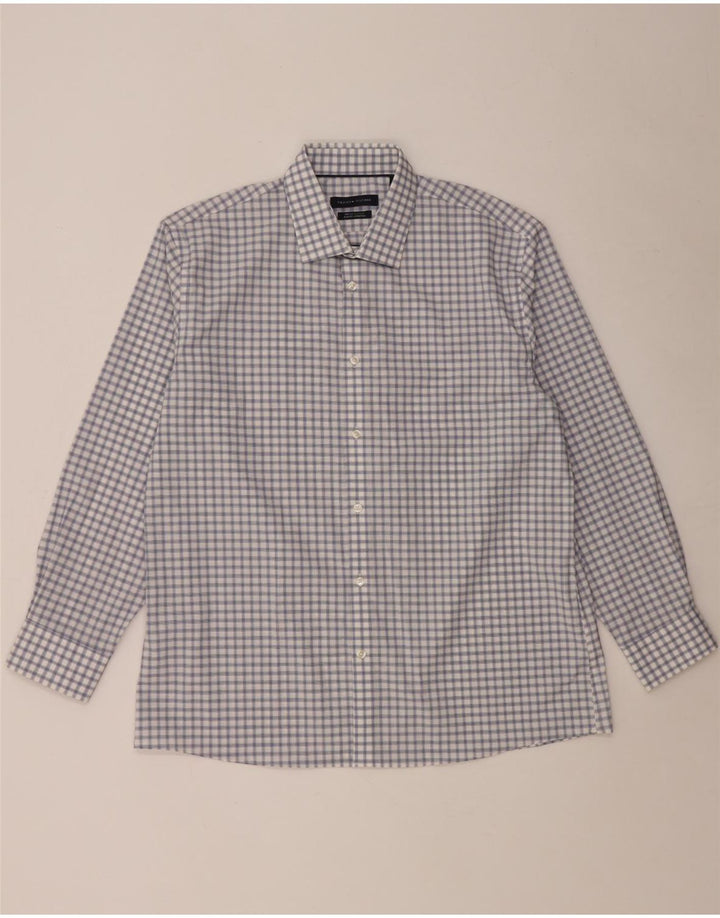 Tommy Hilfiger Womens Slim Fit Shirt XL Blue Gingham Cotton