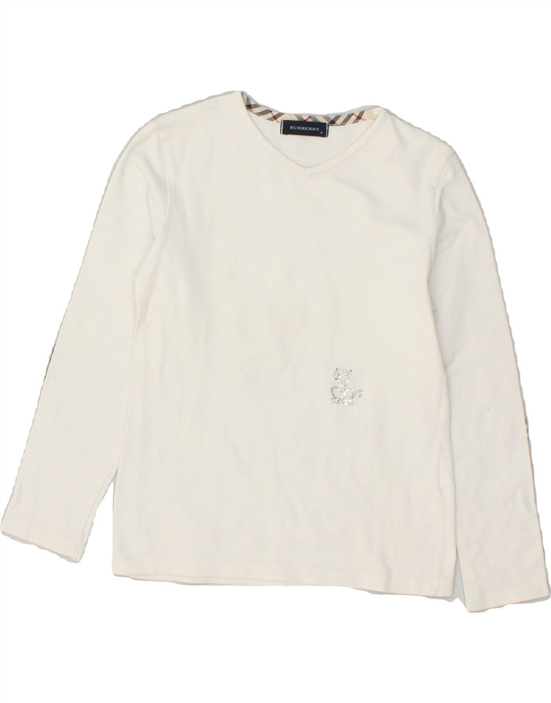 BURBERRY Girls Top Long Sleeve 7-8 Years White | Vintage Burberry | Thrift | Second-Hand Burberry | Used Clothing | Messina Hembry 