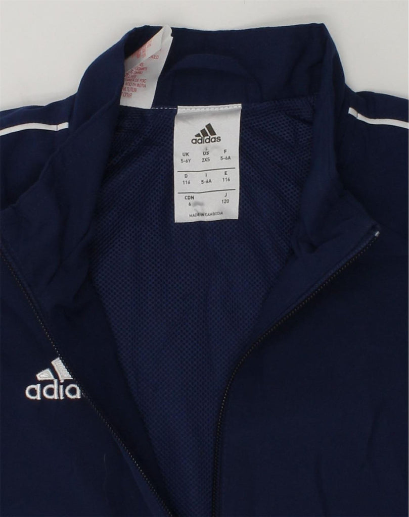 ADIDAS Boys Tracksuit Top Jacket 5-6 Years Blue Polyester | Vintage Adidas | Thrift | Second-Hand Adidas | Used Clothing | Messina Hembry 