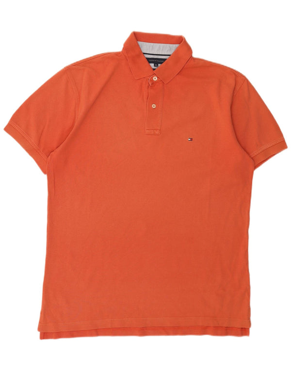 TOMMY HILFIGER Mens Polo Shirt XL Orange Cotton