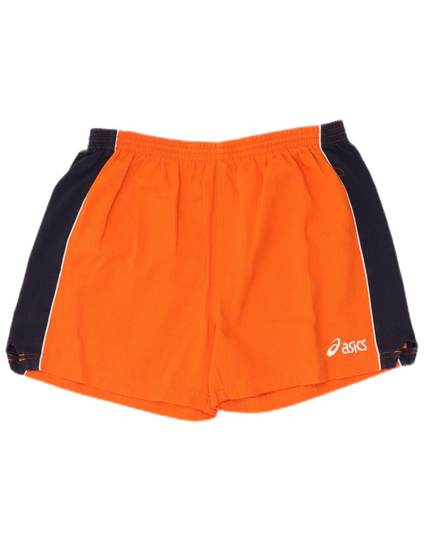 Asics Mens Sport Shorts Large  Orange Colourblock Polyester