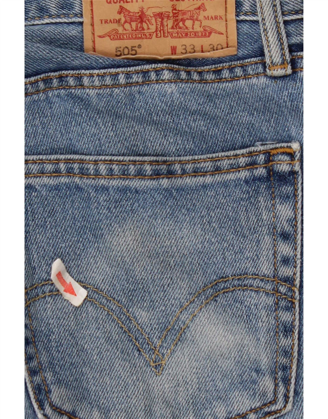 Levi's Mens 505 Straight Jeans W33 L30 Blue Cotton