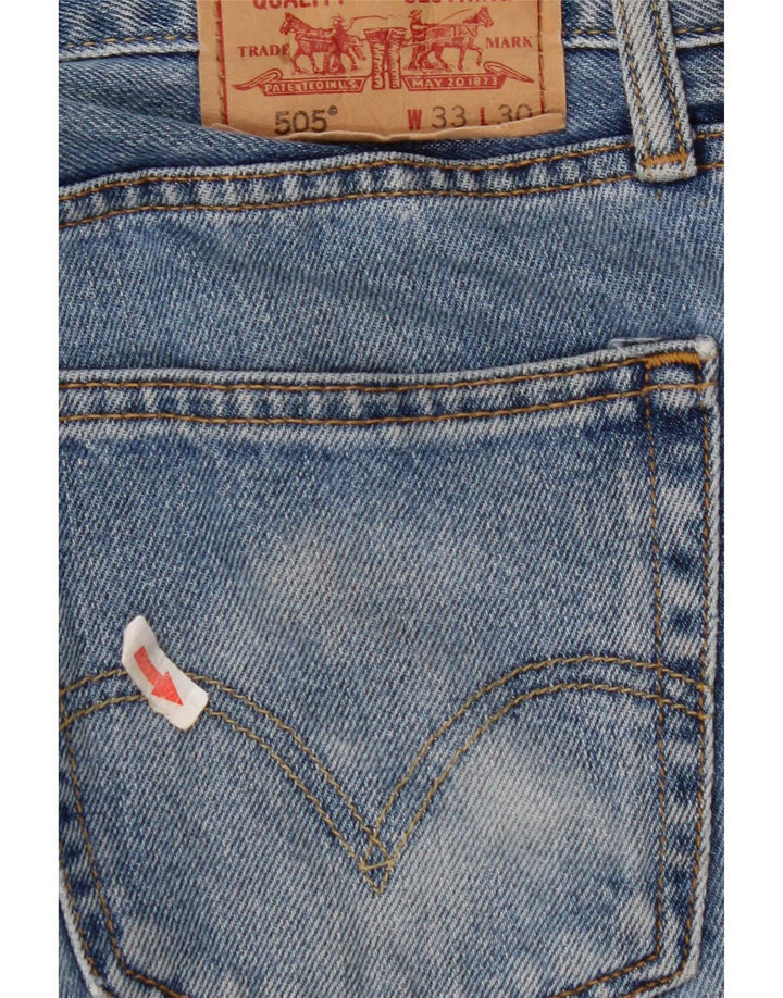 Levi's Mens 505 Straight Jeans W33 L30 Blue Cotton