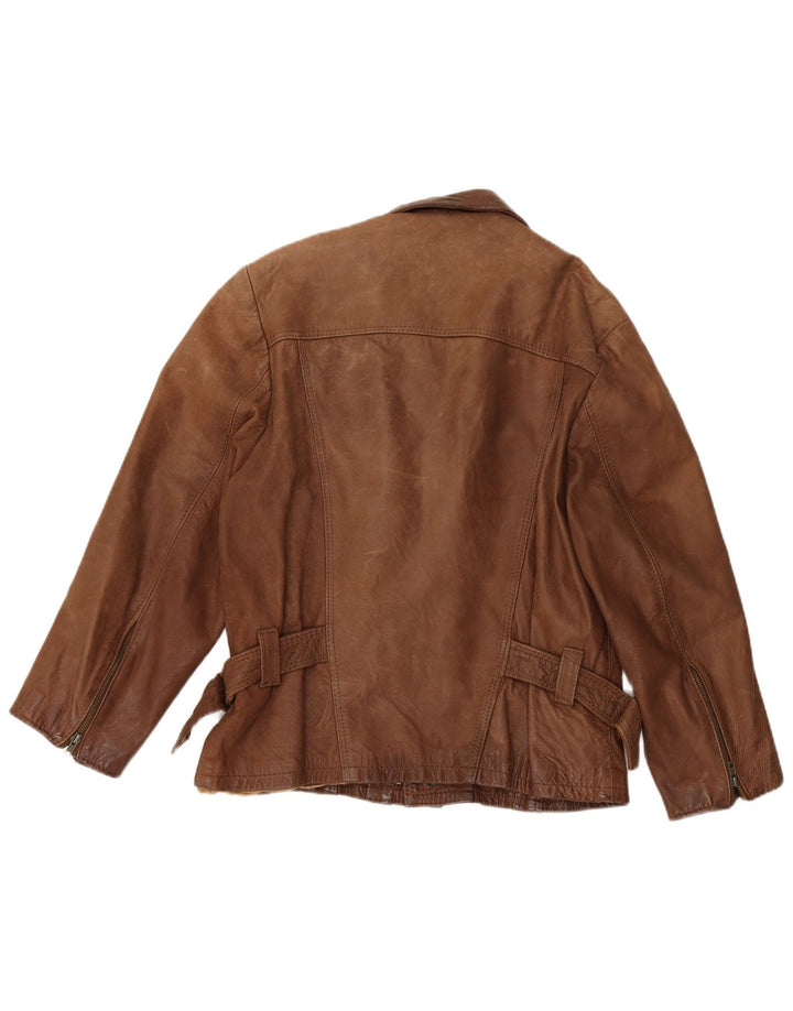 Vintage Mens Leather Jacket UK 38 Medium Brown