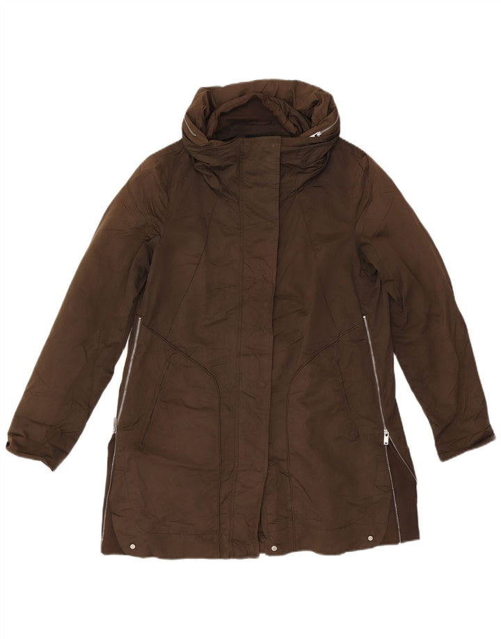 Zara Womens Hooded Parka Jacket UK 16 Large Brown