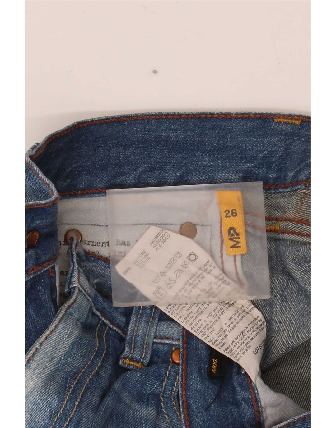 Meltin' Pot Womens Straight Jeans W26 L32 Blue Cotton