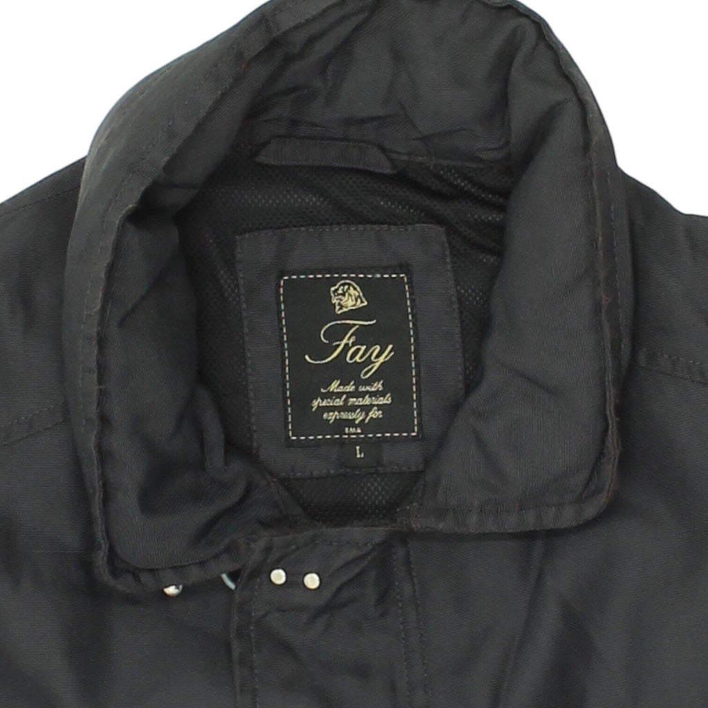 Fay Mens Black Utility Rain Jacket | Vintage High End Luxury Designer Coat VTG | Vintage Messina Hembry | Thrift | Second-Hand Messina Hembry | Used Clothing | Messina Hembry 