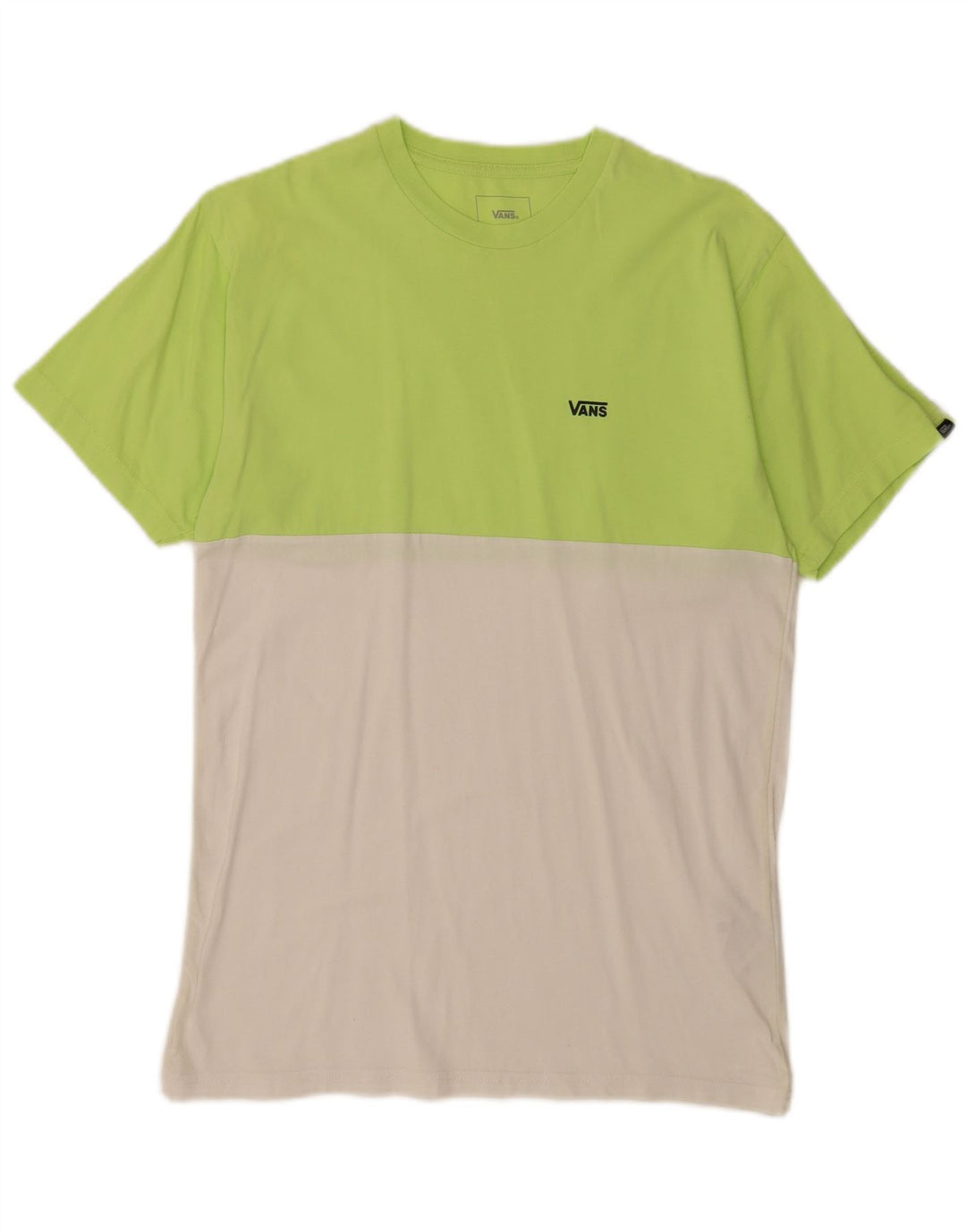 Vans Mens Classic Fit T-Shirt Top Medium Green Colourblock Cotton