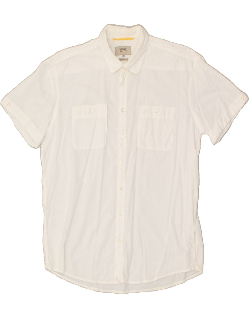 CAMEL ACTIVE Mens Regular Fit Short Sleeve Shirt Large White Cotton | Vintage Camel Active | Thrift | Second-Hand Camel Active | Used Clothing | Messina Hembry 