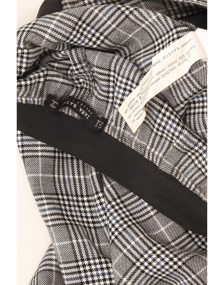 Zara Womens Tapered Chino Trousers Small W27 L25 Grey Check Polyester