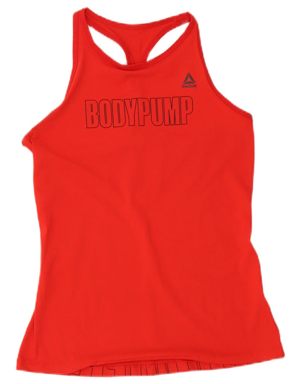 Reebok Womens Bodypump Graphic Vest Top UK 12/14 Medium Red Polyester