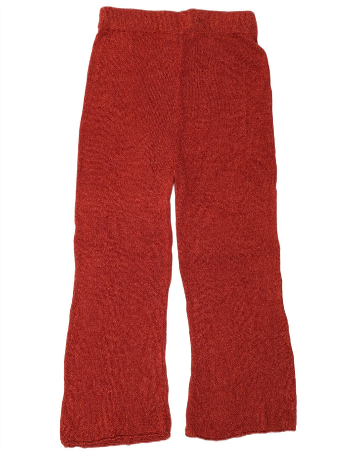 Zara Womens Knit Cropped Trousers Medium W28 L24 Red Linen