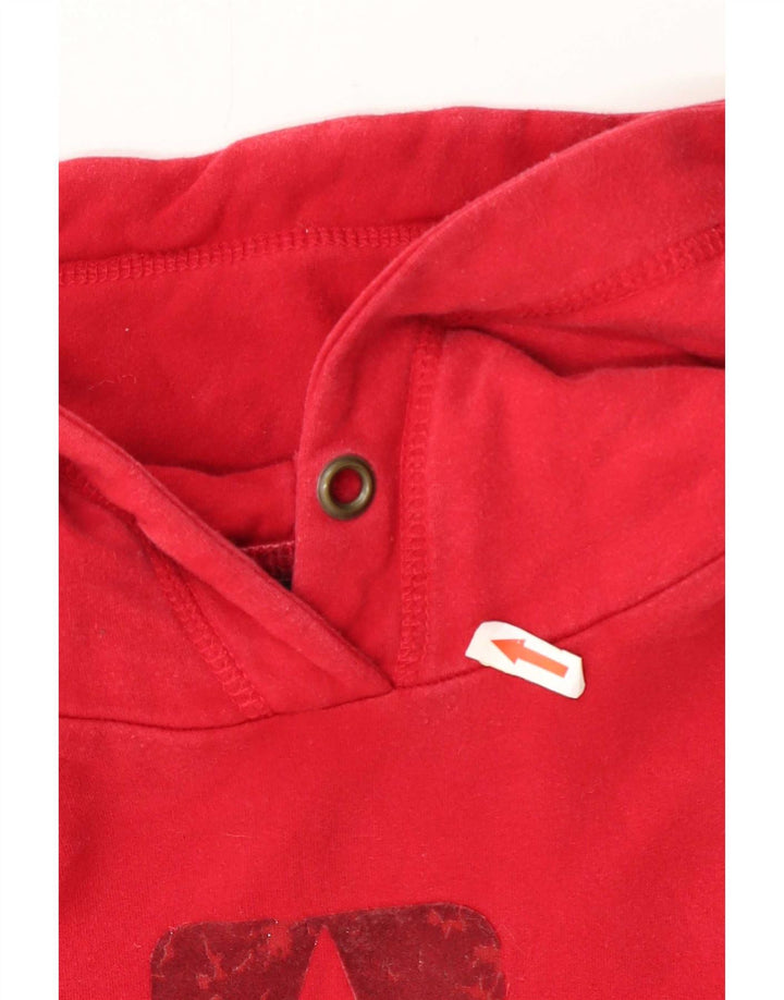 Converse Womens Graphic Hoodie Jumper UK 14 Medium Red Cotton