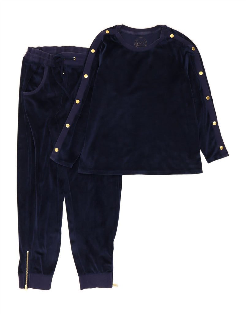 MICHAEL KORS Womens Velour Full Tracksuit UK 12 Medium  Navy Blue Vintage Michael Kors and Second-Hand Michael Kors from Messina Hembry 