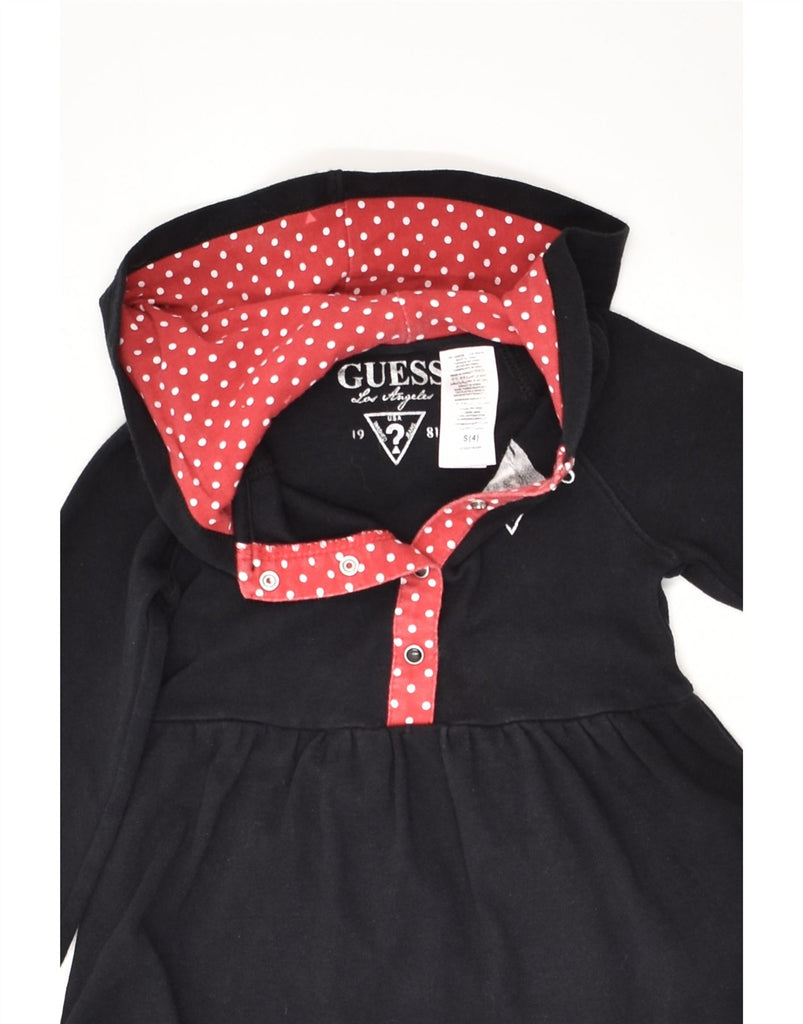 GUESS Girls Graphic Hoodie Dress 3-4 Years Small Black Cotton | Vintage Guess | Thrift | Second-Hand Guess | Used Clothing | Messina Hembry 