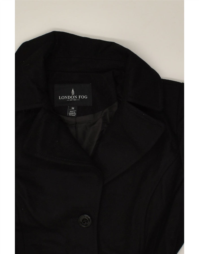 LONDON FOG Womens Overcoat UK 14 Medium Black Wool | Vintage London Fog | Thrift | Second-Hand London Fog | Used Clothing | Messina Hembry 