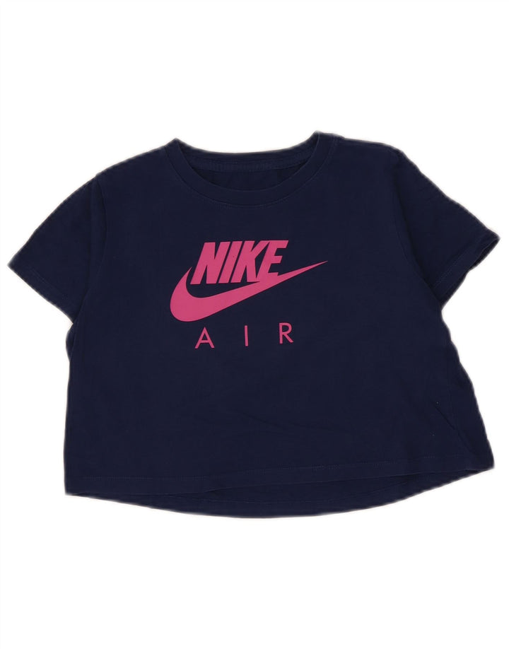 Nike Girls Graphic T-Shirt Top 10-11 Years Medium Navy Blue