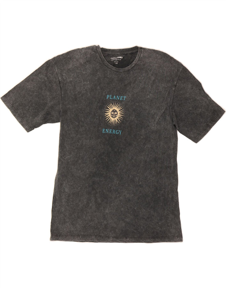 JACK & JONES Mens Graphic T-Shirt Top Medium Grey Cotton Vintage Jack & Jones and Second-Hand Jack & Jones from Messina Hembry 