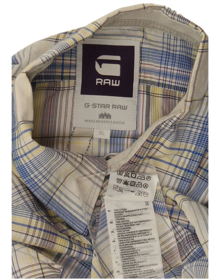G-Star Mens Graphic Short Sleeve Shirt XL Multicoloured Plaid Cotton