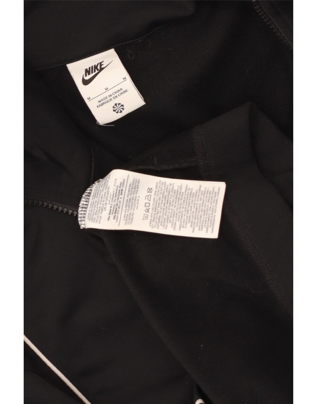 Nike Womens Tracksuit Top Jacket UK 14 Medium Black Polyester