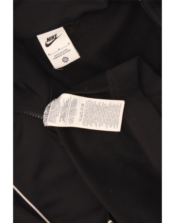 Nike Womens Tracksuit Top Jacket UK 14 Medium Black Polyester