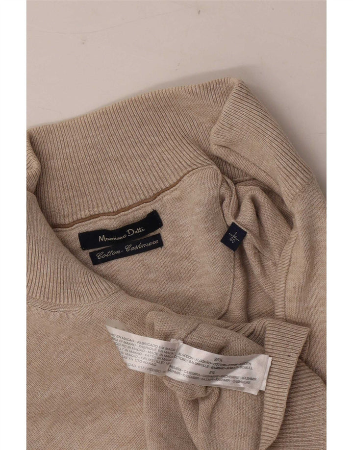 Massimo Dutti Mens Zip Neck Jumper Sweater Large Grey Cotton