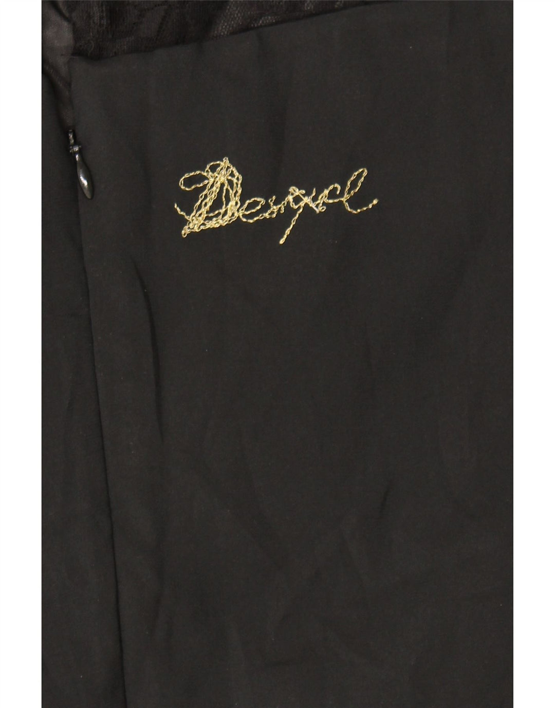 DESIGUAL Womens Graphic Sleeveless A-Line Dress EU 42 Large Black Floral Vintage Desigual and Second-Hand Desigual from Messina Hembry 