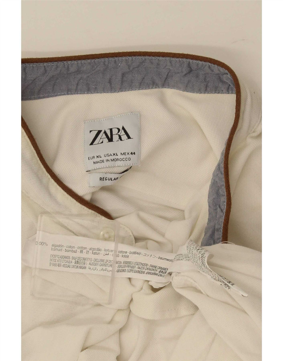 Zara Mens Shirt XL White Cotton