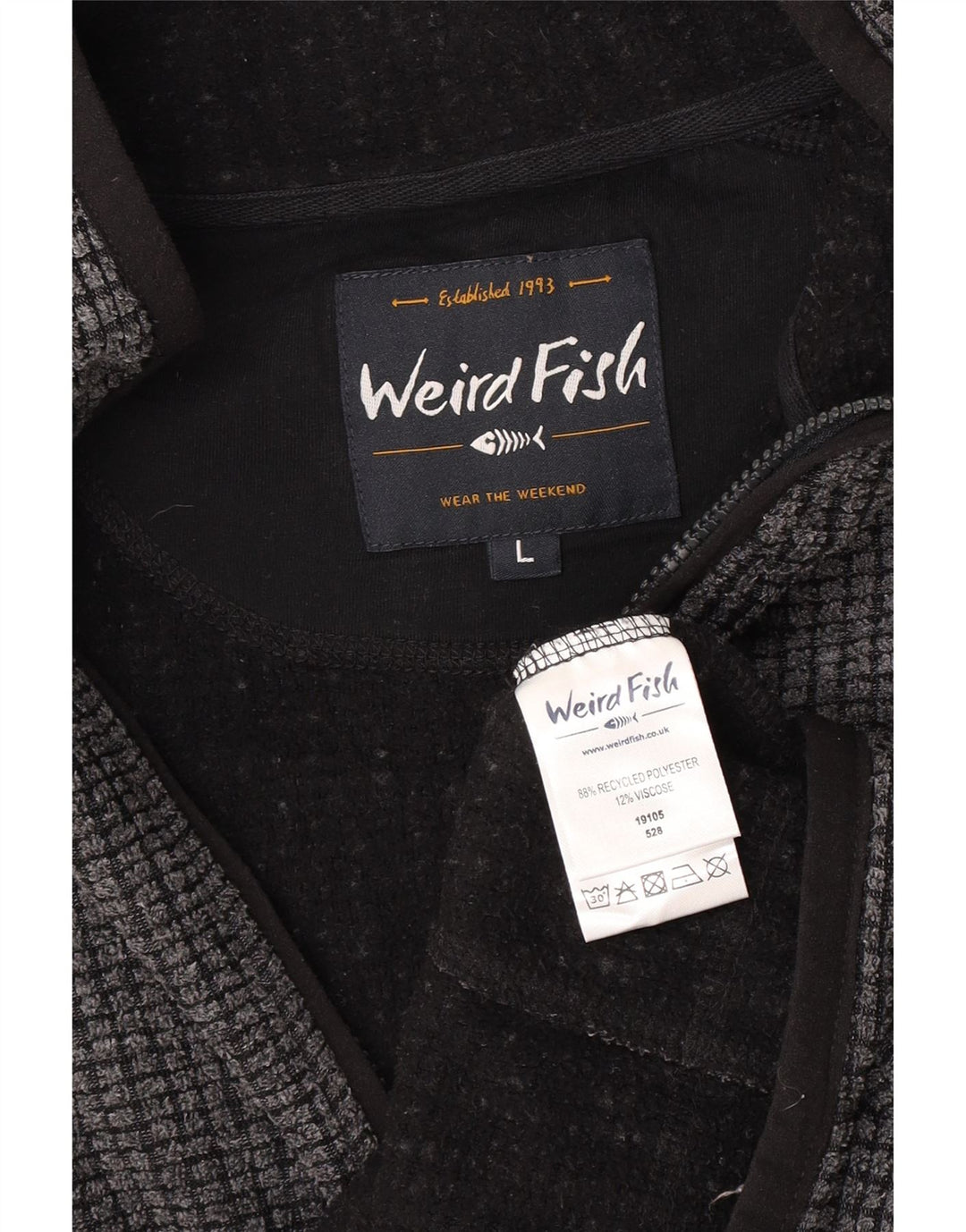 Weird Fish Mens Fleece Jacket UK 40 Large Grey Polyester