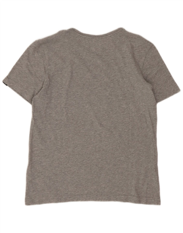 Adidas Boys Regular Graphic T-Shirt Top 13-14 Years Grey Cotton