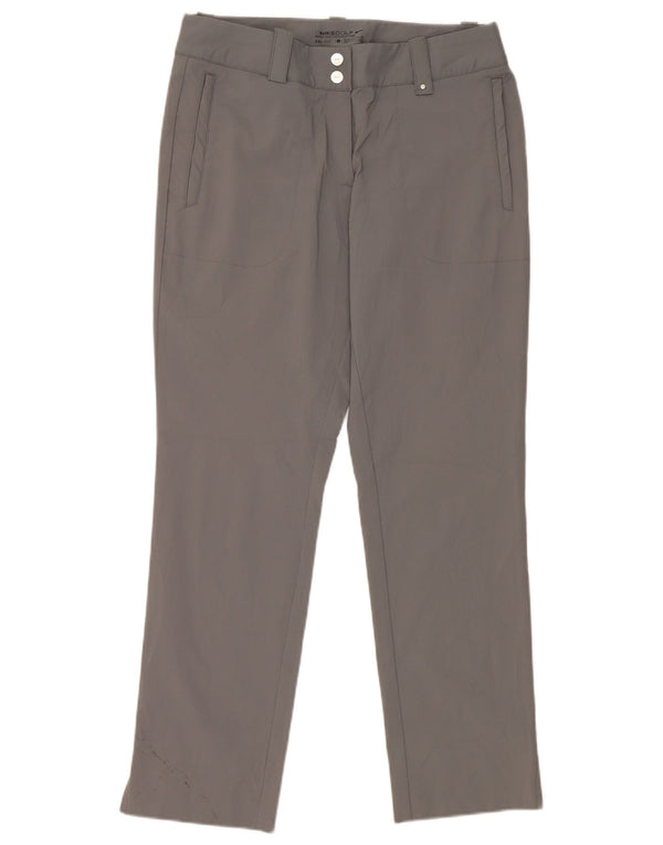 Nike Womens Dri Fit Straight Chino Trousers UK 10 Small W30 L28 Grey