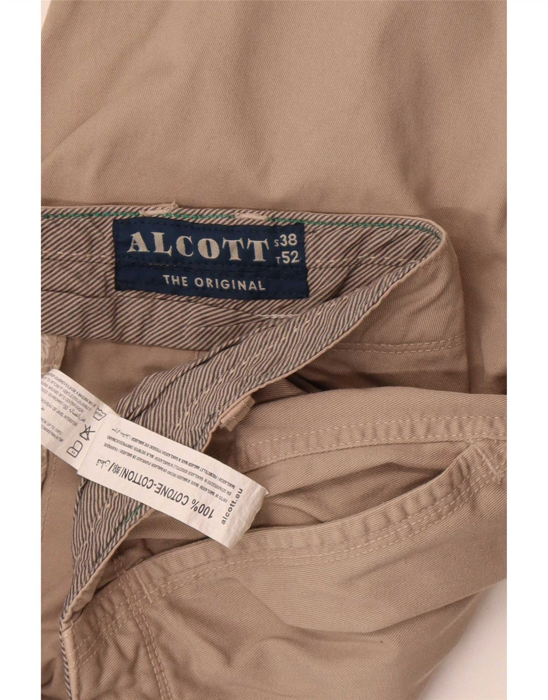 Alcott Mens Cargo Shorts W38 XL Beige Cotton