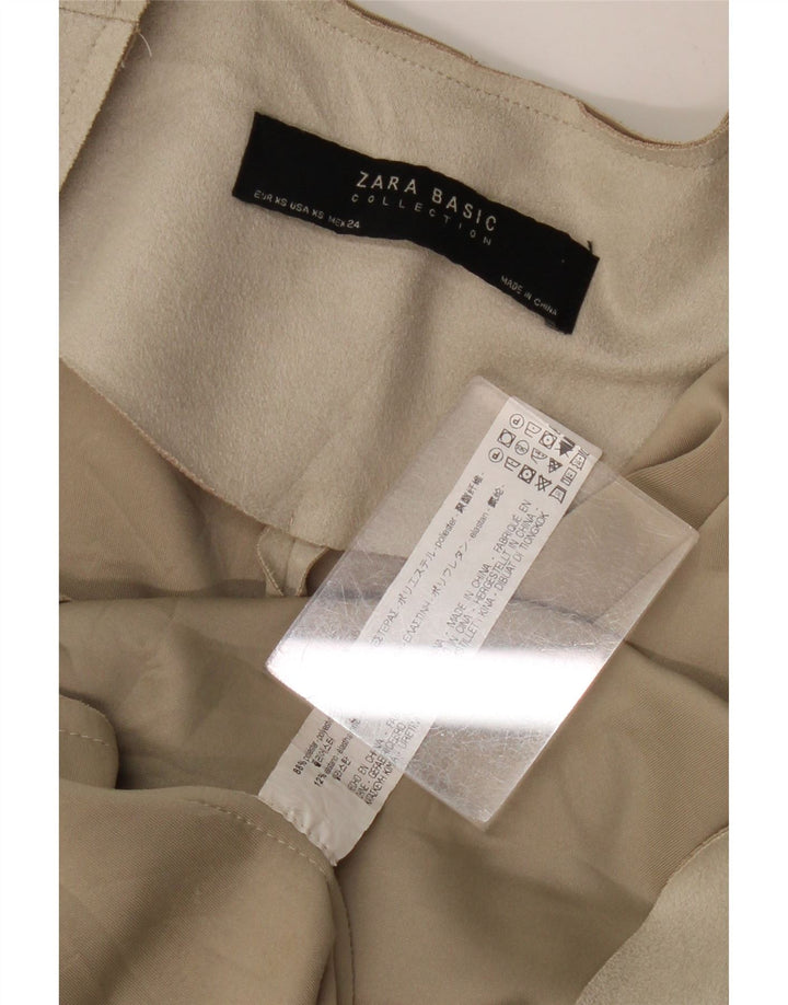 Zara Womens Open Oversized Overcoat UK 6 XS Beige Polyester