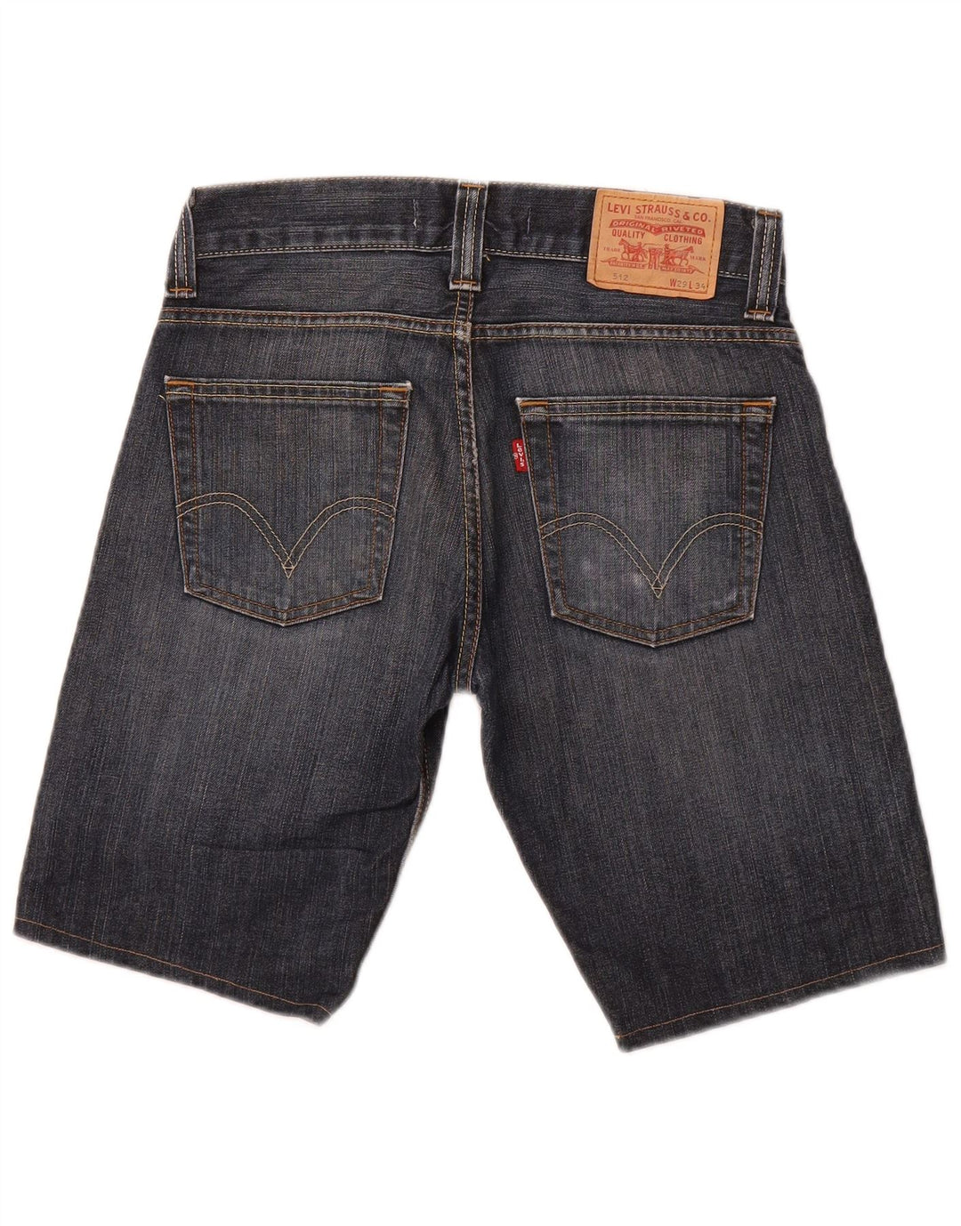 LEVI'S Mens 512 Slim Denim Shorts W29 Small Blue Cotton