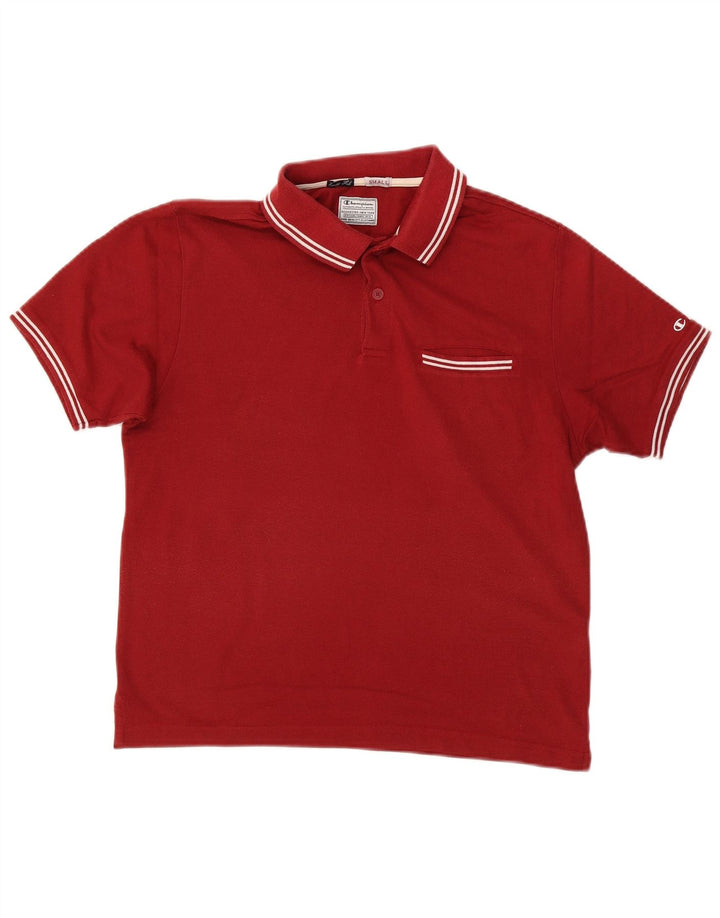 CHAMPION Mens Easy Fit Polo Shirt Small Red Cotton