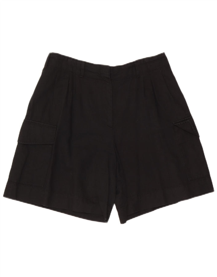 Massimo Dutti Womens Cargo Shorts EU 42 Large W32 Black Cotton