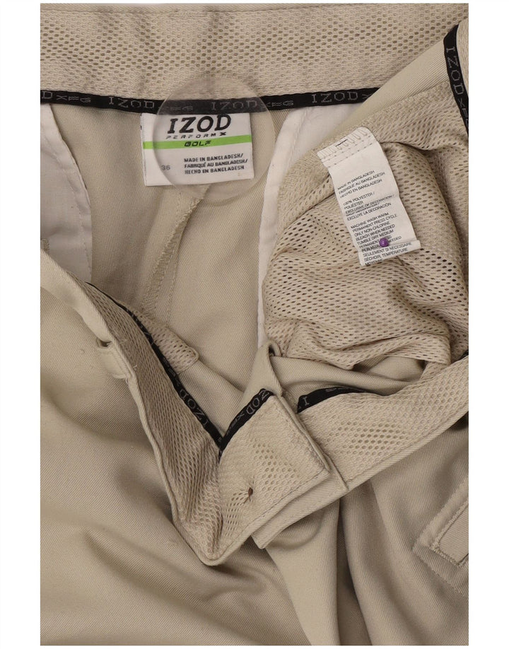 Izod Mens Cargo Shorts W36 Large Beige Polyester