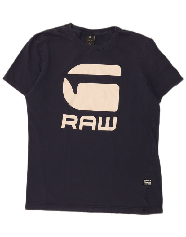 G-Star Mens Graphic T-Shirt Top Small Navy Blue