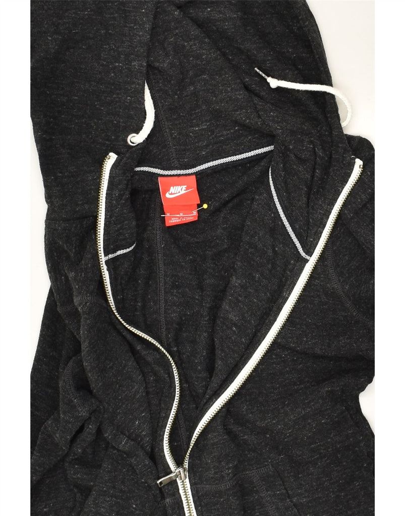 NIKE Womens Zip Hoodie Sweater UK 12 Medium Black | Vintage Nike | Thrift | Second-Hand Nike | Used Clothing | Messina Hembry 