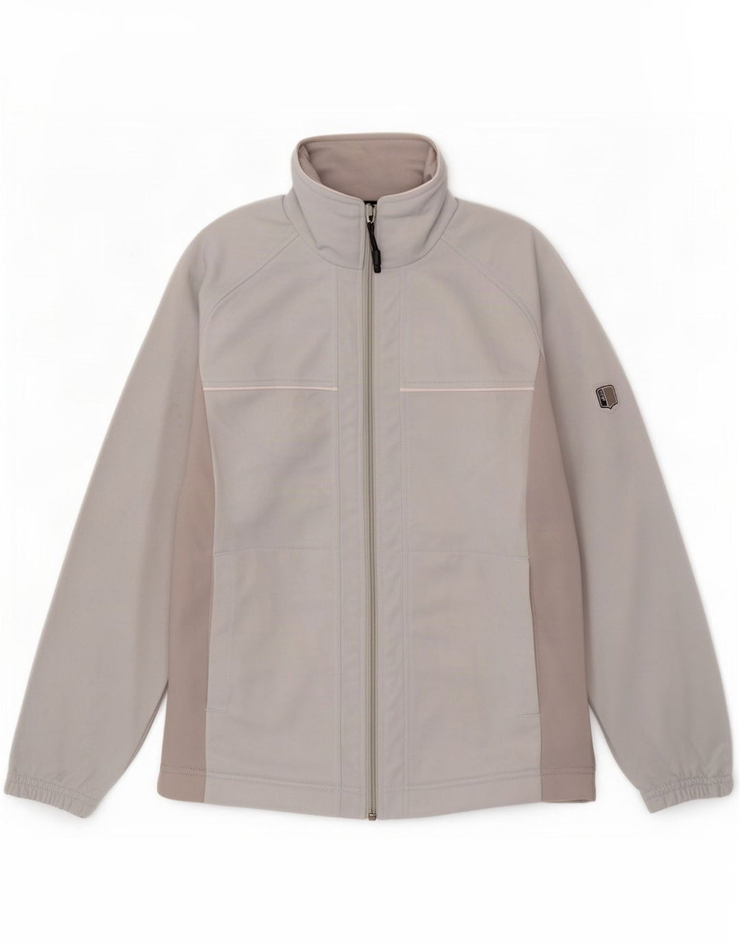 Asics Mens Tracksuit Top Jacket Small Grey Colourblock Polyester