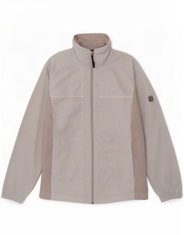 Asics Mens Tracksuit Top Jacket Small Grey Colourblock Polyester