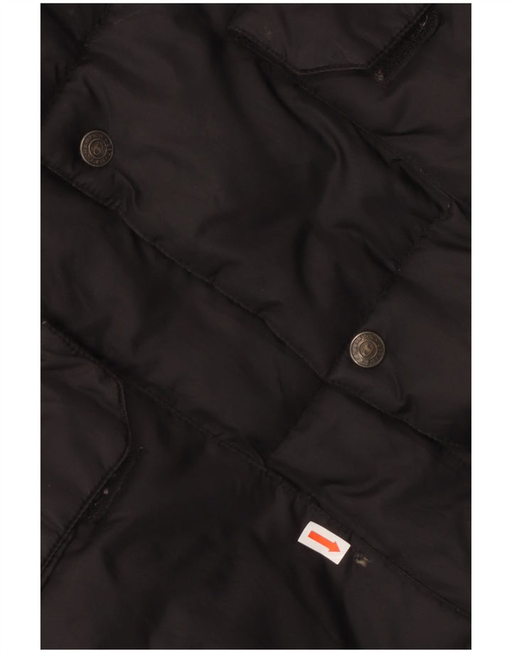 Champion Mens Hooded Padded Jacket UK 38 Medium Black Nylon