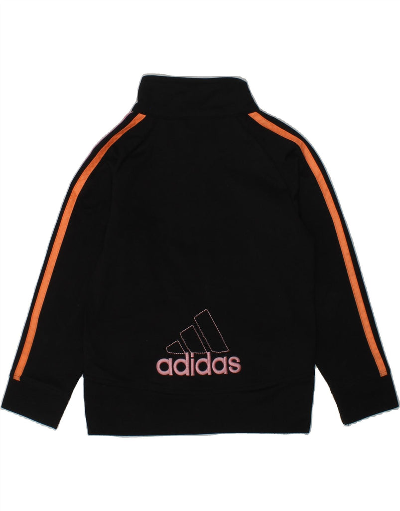 ADIDAS Girls Graphic Tracksuit Top Jacket 2-3 Years Black Polyester | Vintage Adidas | Thrift | Second-Hand Adidas | Used Clothing | Messina Hembry 