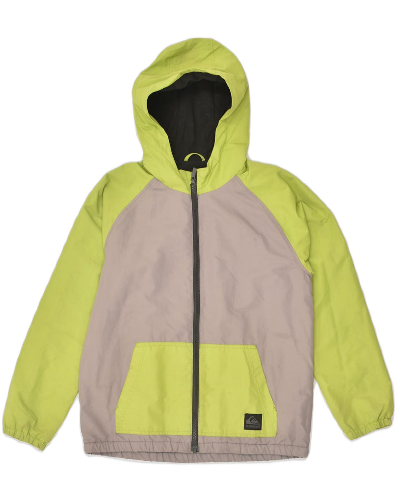 QUIKSILVER Boys Hooded Windbreaker Jacket 13-14 Years Green Colourblock | Vintage Quiksilver | Thrift | Second-Hand Quiksilver | Used Clothing | Messina Hembry 