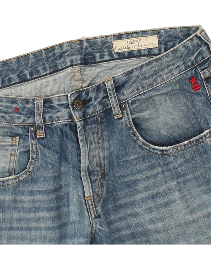 UNIFORM Mens Regular Straight Jeans W33 L33 Blue Cotton | Vintage Uniform | Thrift | Second-Hand Uniform | Used Clothing | Messina Hembry 