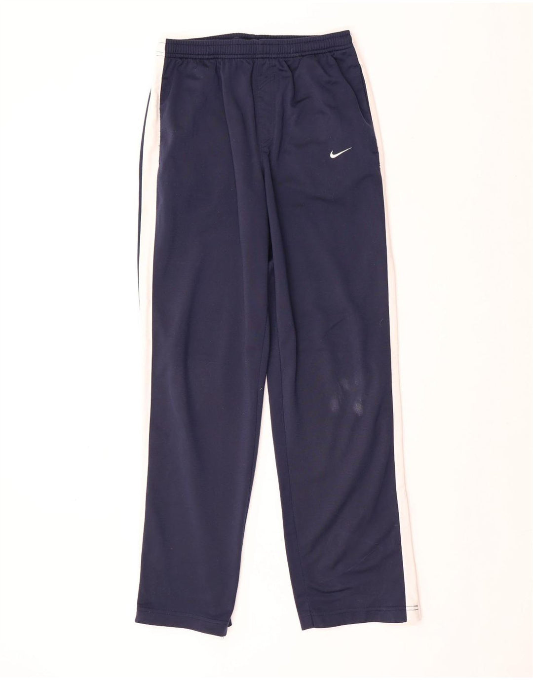 NIKE Boys Tracksuit Trousers 12-13 Years Large Navy Blue Colourblock